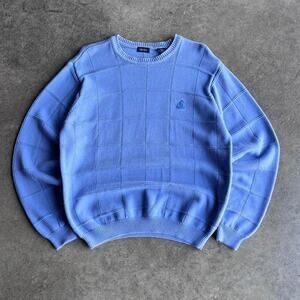 2000s baby blue knit sweater